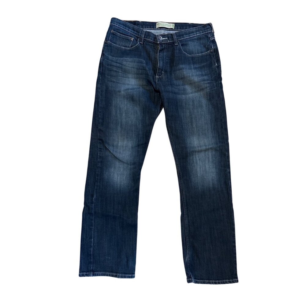 Wrangler Jeans Mens Straight Fit Denim Jeans Dark Wash Size 34x32